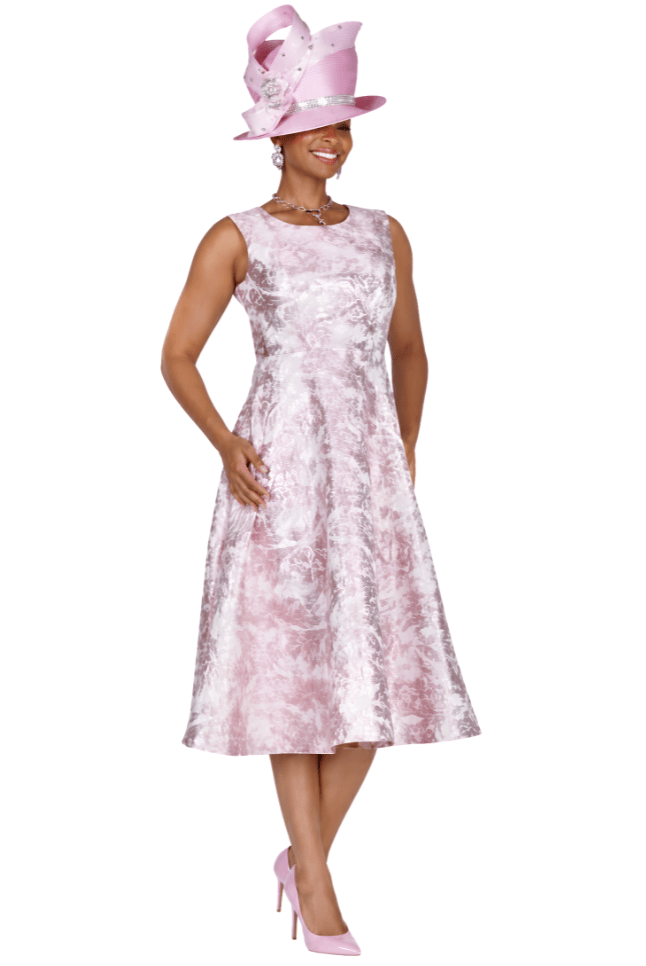 Floral Jacquard Sleeveless A-Line Dress with Cropped Satin Bolero Jacket - 6453 - Especially Yours