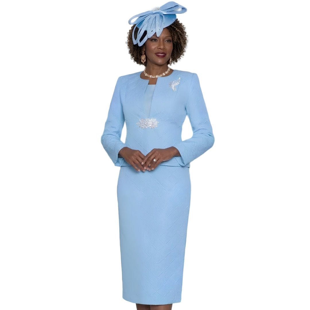 Textured Skirt Suit with Rhinestone Accents by Lily & Taylor - Especially Yours