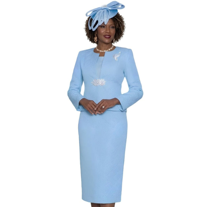 Textured Skirt Suit with Rhinestone Accents by Lily & Taylor - Especially Yours