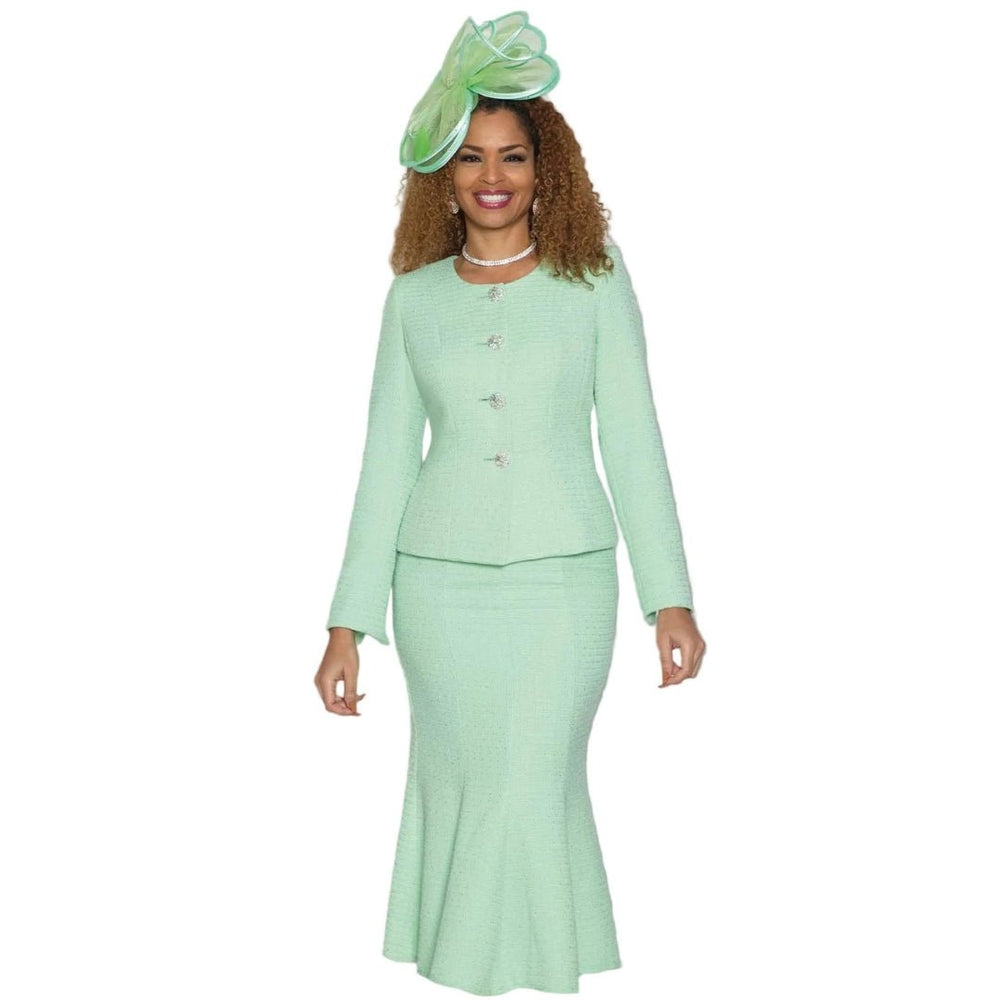 Sky Blue Rhinestone Skirt Suit Lily & Taylor - Especially Yours