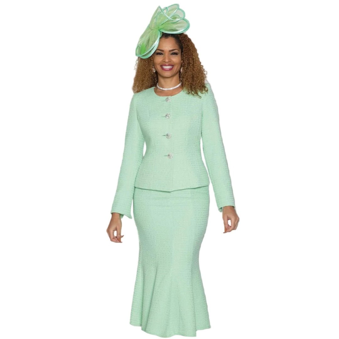 Sky Blue Rhinestone Skirt Suit Lily & Taylor - Especially Yours