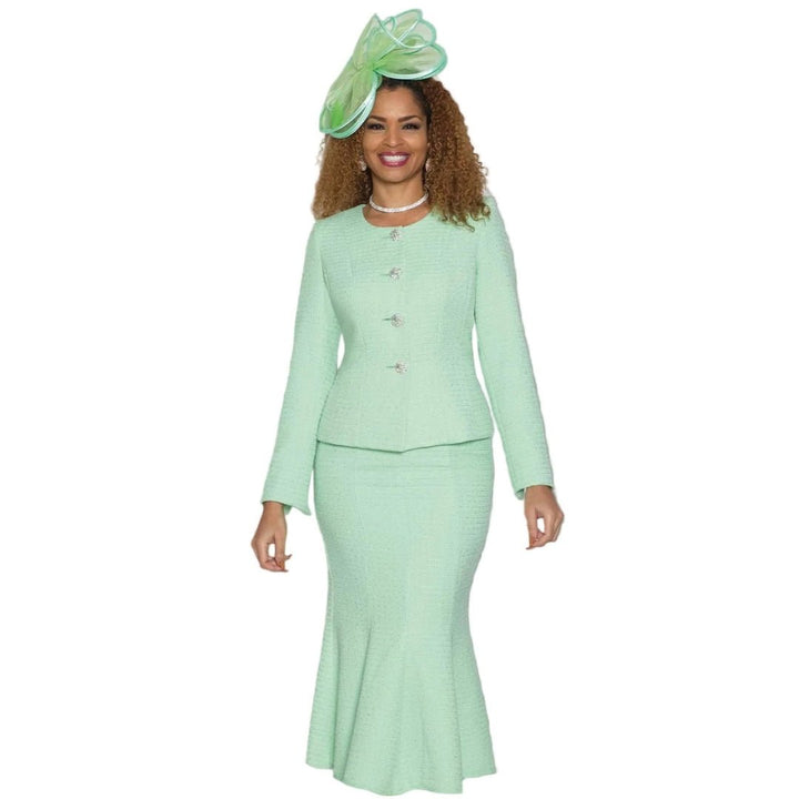 Sky Blue Rhinestone Skirt Suit Lily & Taylor - Especially Yours