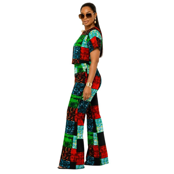 ADUN AFRICAN PRINT TWO PIECE PANT SET [MULTICOLOR] - Especially Yours