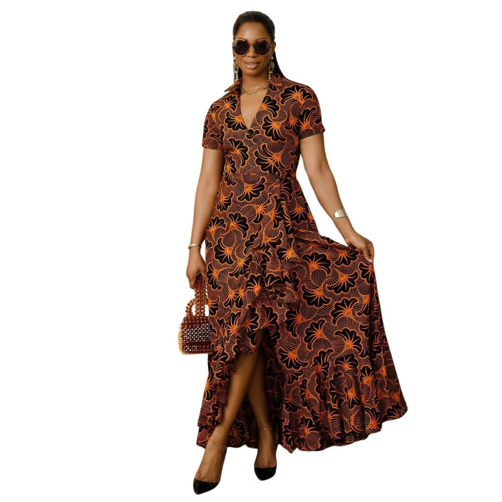 BOLA AFRICAN PRINT WRAP MAXI DRESS [MULTICOLOR] - Especially Yours
