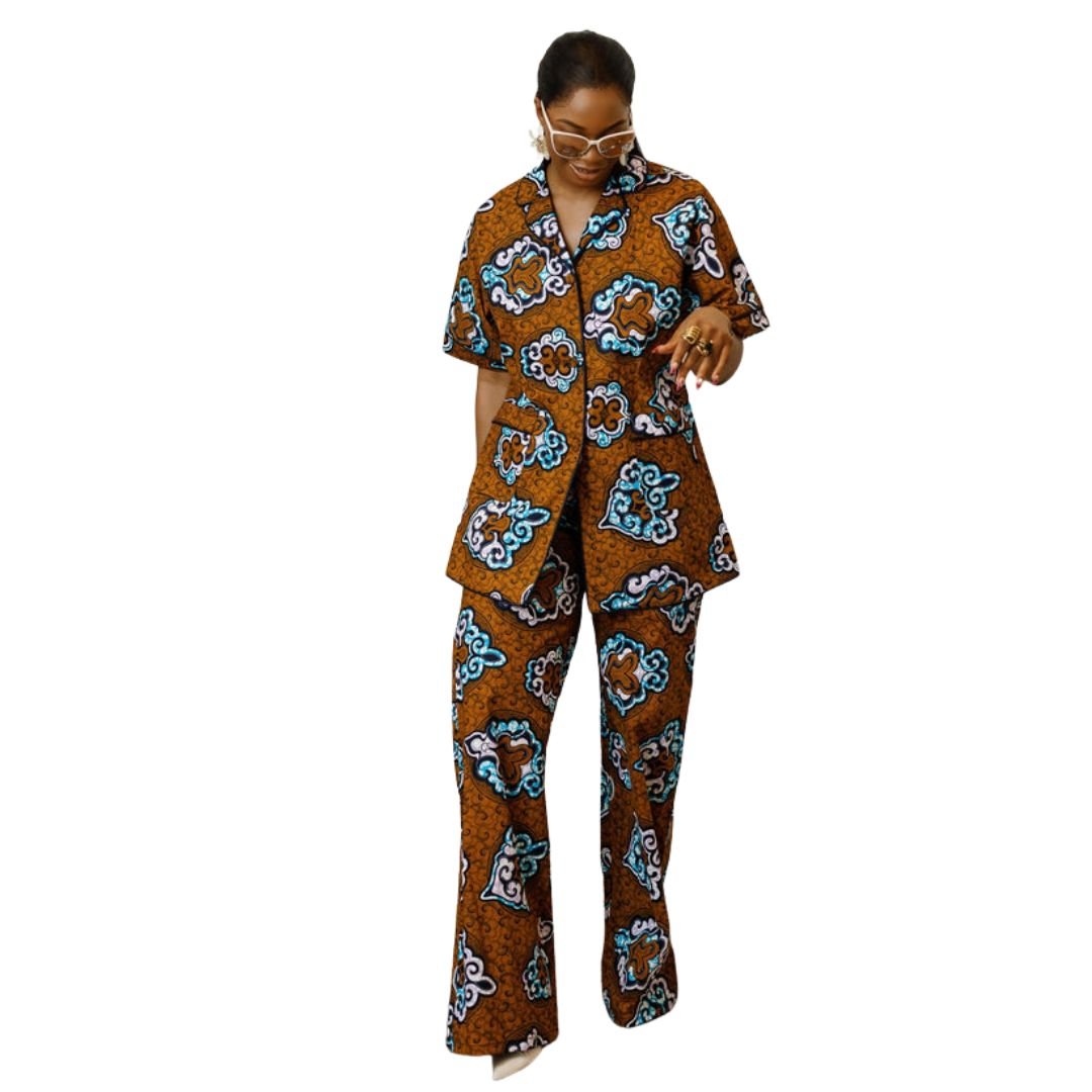 LARA AFRICAN PRINT SHIRT SET [MULTICOLOR] - Especially Yours