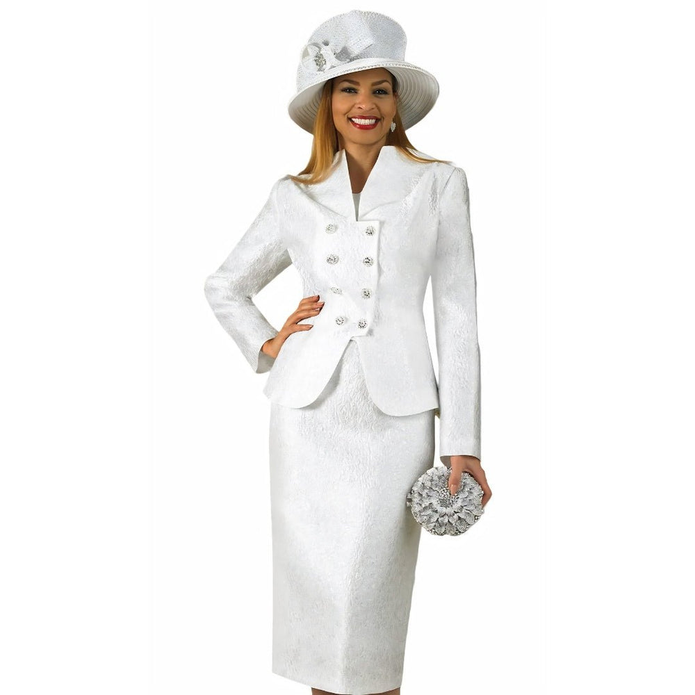 Multi - Tonal Lime Brocade Skirt Suit by Lily & Taylor - Especially Yours