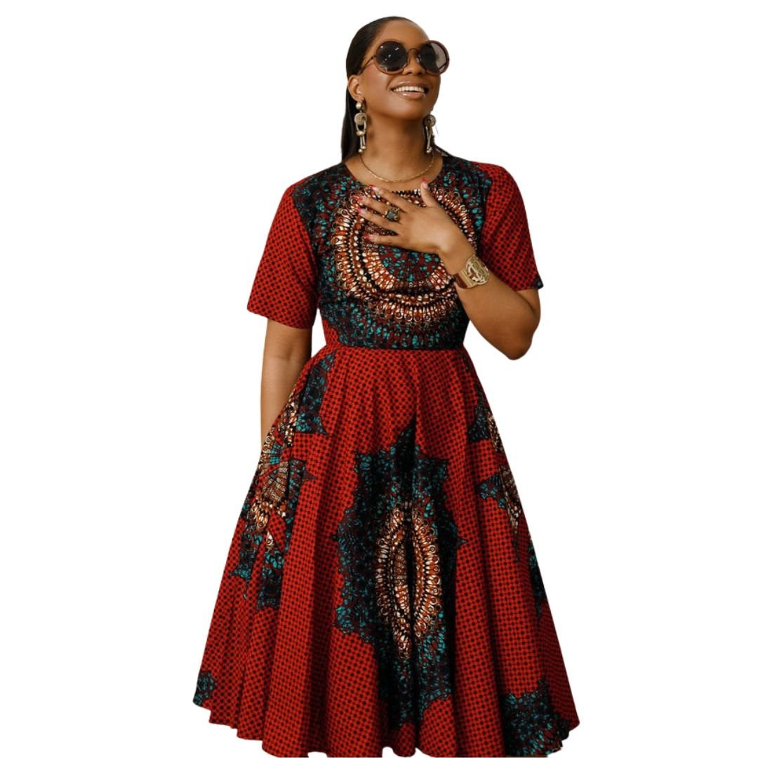 MARIAMA AFRICAN PRINT MIDI DRESS - Especially Yours
