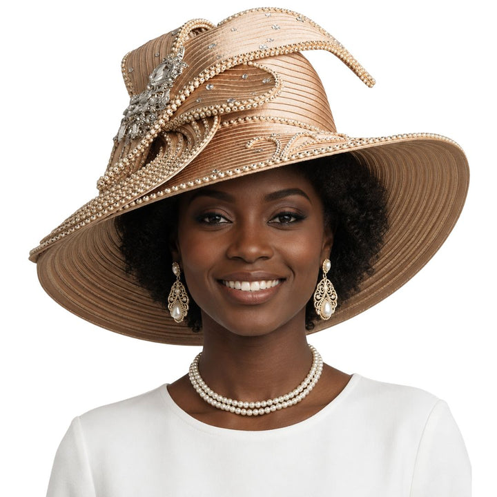 Elegant Rhinestone Church Hat by Lily & Taylor - Especially Yours