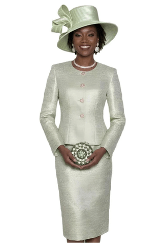 Shimmering Sage Two-Piece Skirt Suit by Lily & Taylor - Especially Yours