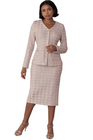 Peach Textured Knit 2-Piece Midi Suit w/ Button Front Jacket – 7319 - Especially Yours
