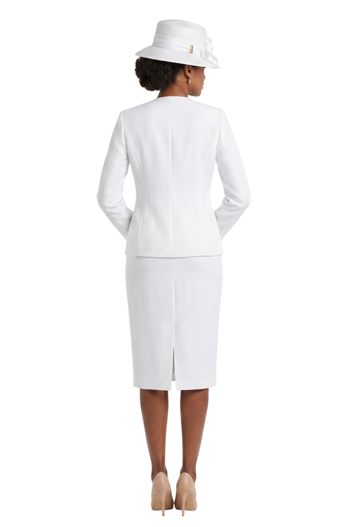 3pc Embellished Clean Lines Skirt Suit-Plus