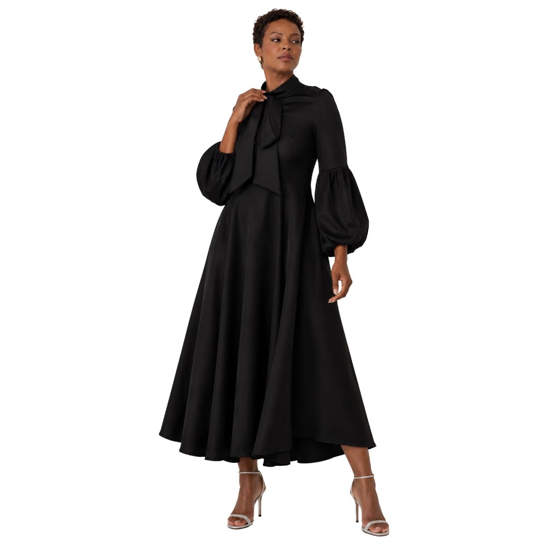 plus size black dress with bell sleeves Modest Clergy BLACK/WHITE / 18W Size:4 Years size:6 90s Vintage Velvet Mini Style Number