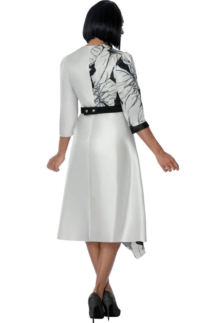 Black White Floral Wrap Dress