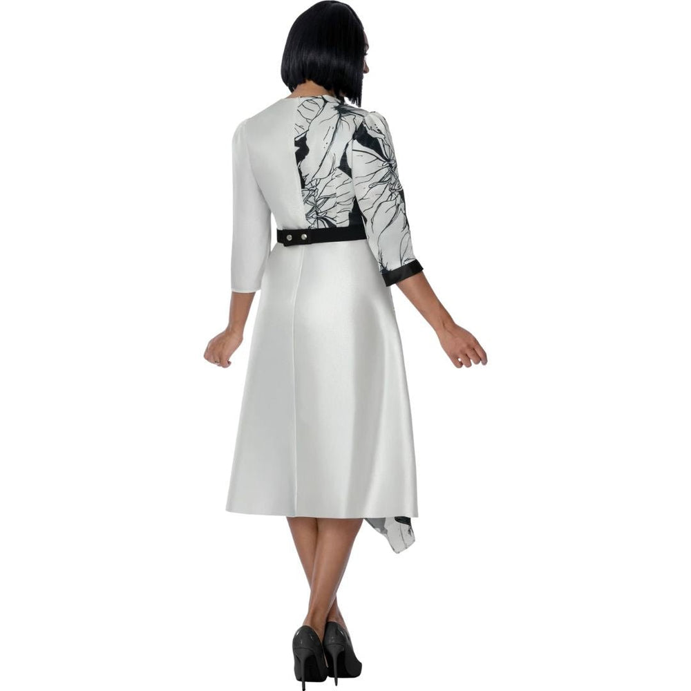 Black & White Floral Sketch Asymmetric Wrap Dress - Dresses by Nubiano - Especially Yours