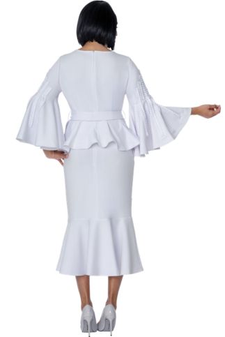2pc Scuba Knit Church Dress With Flare Sleeves SL601012