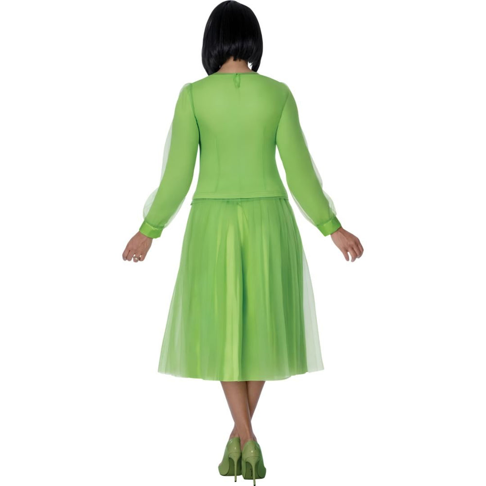 Lime Green Tulle Rosette Midi Dress - Stellar Looks - Especially Yours