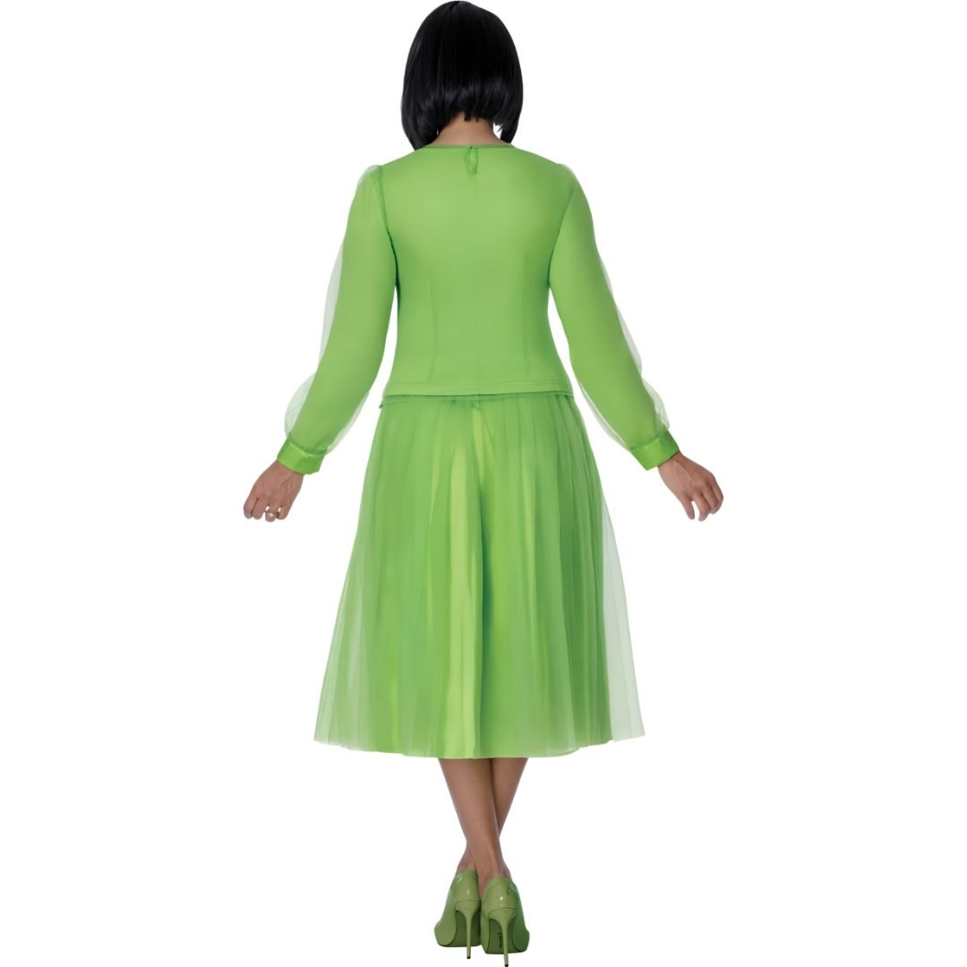 Lime Green Tulle Rosette Midi Dress - Stellar Looks - Especially Yours