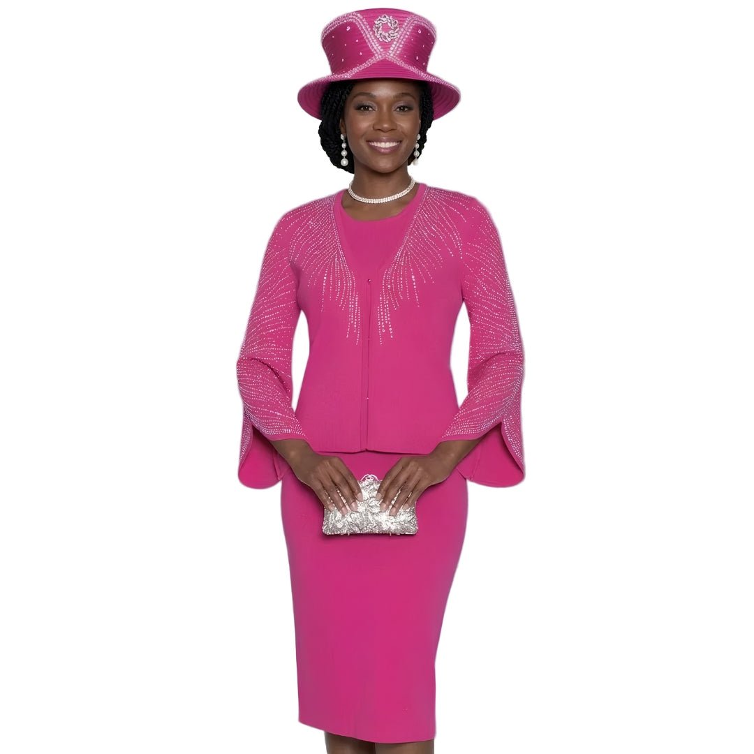Rhinestone 3 - Piece Burst Knit Suit Lily & Taylor - Especially Yours