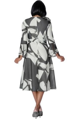grey church dress Serafina 6438-SIL Church Dress Dark Silver / 1XL(14)