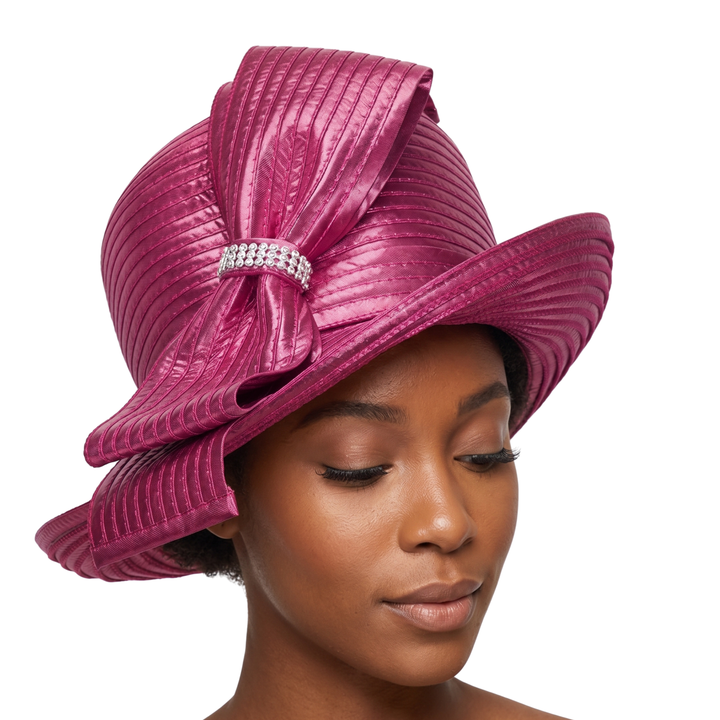MED BRIM METALLIC RIBBON HAT
