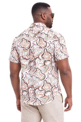 Men’s Multi Abstract Short Sleeve Stretch Shirt