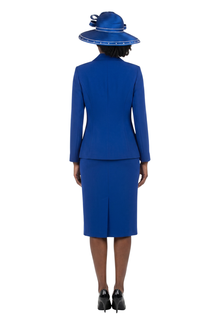 2pc Notch Collar 3-button Skirt Suit-Plus