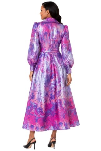 Floral Jacquard Belted Midi Dress - 9850 - Especially Yours