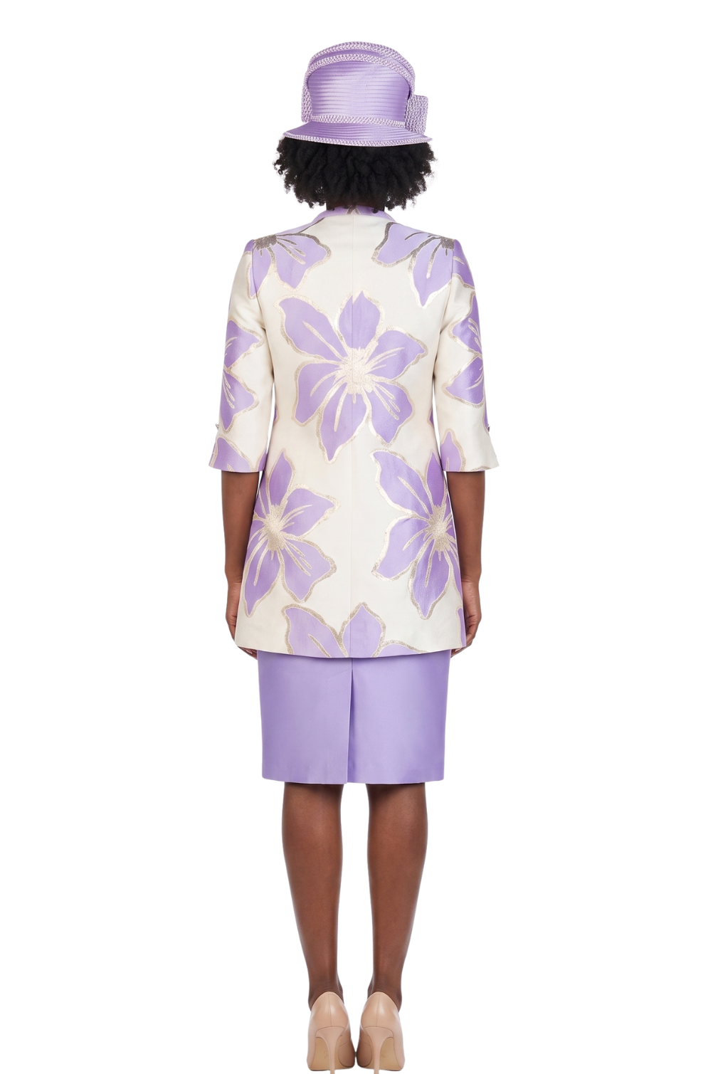 2pc Ovsz Flower Long Jkt + Solid Dress Set