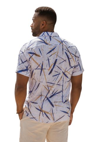 Men's Resort Style Casual Linen Blend Colorful Print Shirt