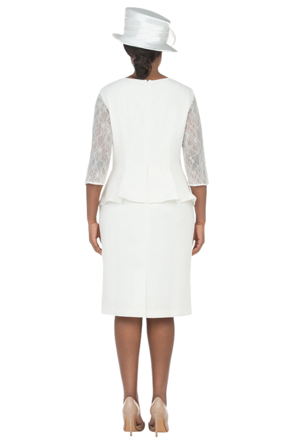 3/4 Slv Shift Drs w/ Peplum Waist and Sequins-Plus