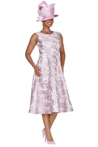 Floral Jacquard Sleeveless A - Line Dress with Cropped Satin Bolero Jacket - 6453 - Especially Yours