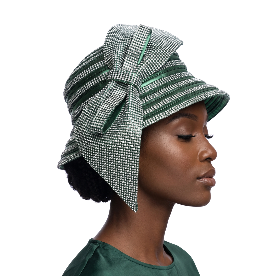METALLIC OVSZ BOW STRIPED HAT