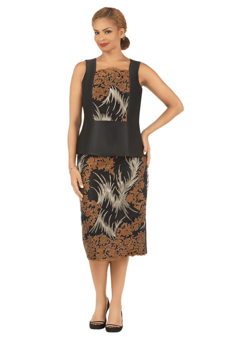 3pc Silky Twl+Lace Skt Suit w/ Cuff Dtl - Plus - Especially Yours