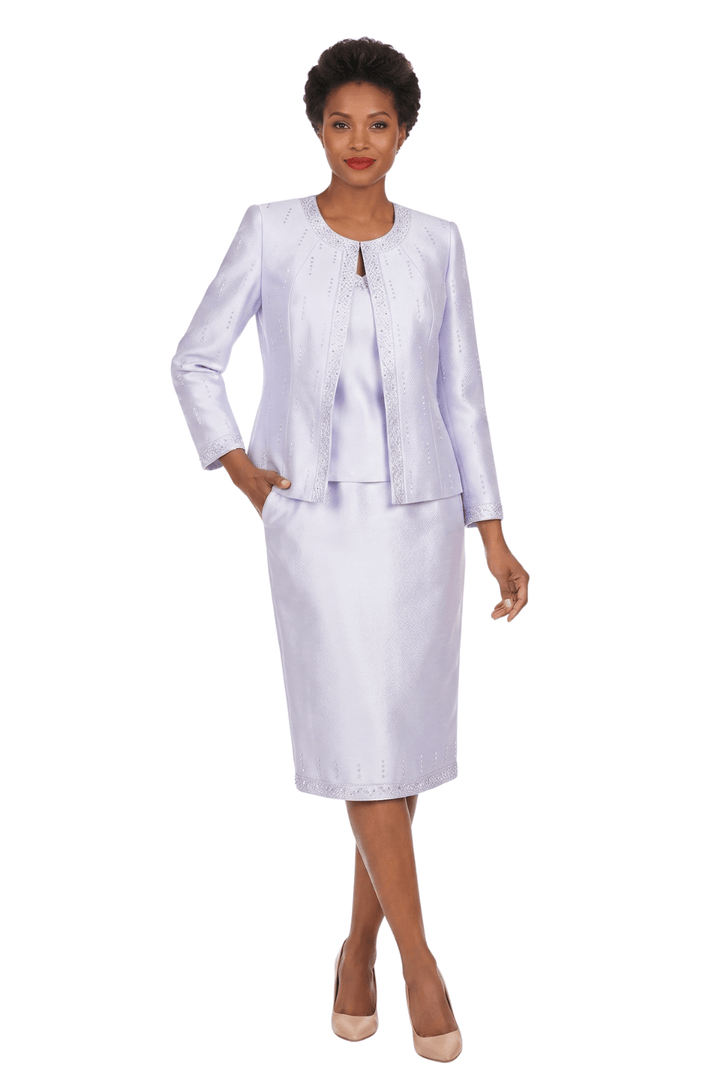3pc Silky Twill Skt Suit w/ Meteoric Stones - Plus - Especially Yours