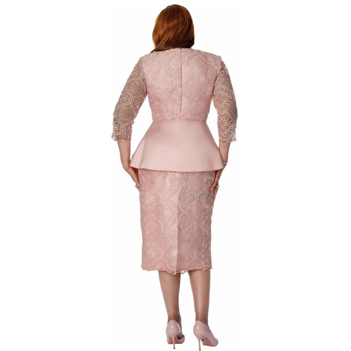 Blush Lace Peplum Church Suit Dress - Designer Church Suits - Especially Yours