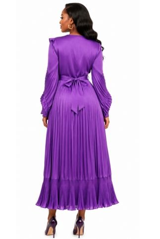 Forest Ruffle Pleated Midi Dress - 83014 - Especially Yours