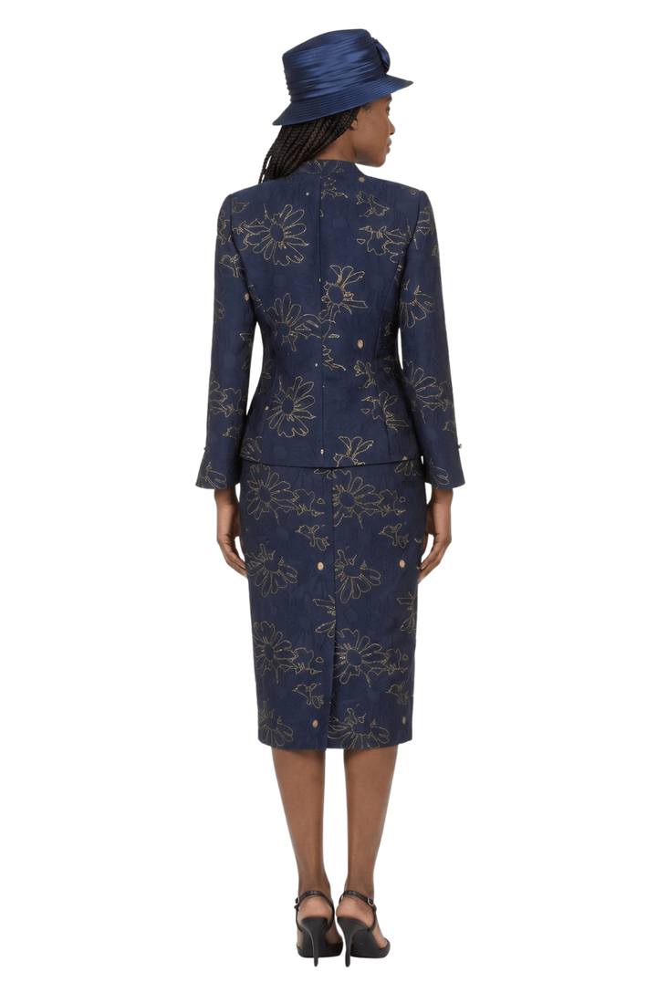3pc Brocade Emb Skrt Suit w/ Decor Ribbons-Plus - Especially Yours
