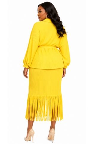Modern Pleat Fringe Skirt Suit - 83022 - Especially Yours