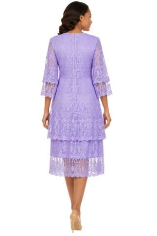 Elegant A-Line Tiered Lace Dress-Plus