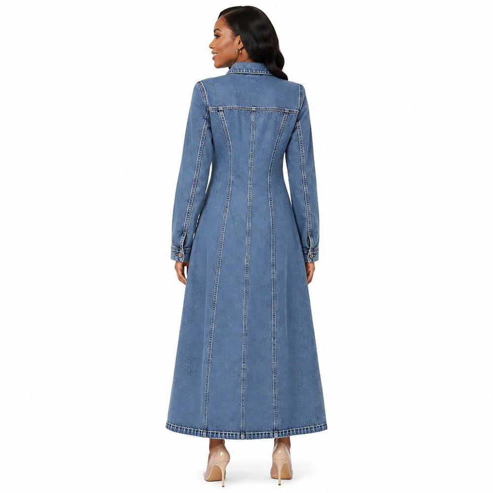 Pearl Embellished Denim Dress – 82887 - Especially Yours
