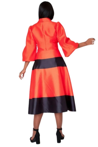 Colorblock Bow Detail Midi Dress - 41085