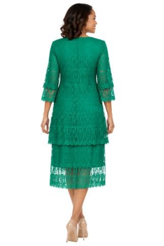 Elegant A-Line Tiered Lace Dress-Plus
