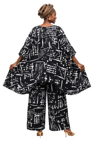 Maya's Crochet Back African Print 2pc Pant Set - Especially Yours