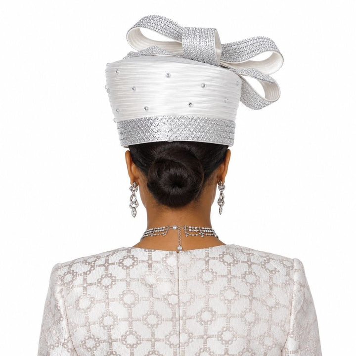 Champagne Italy Metallic Brocade Church Hat H6415 - Especially Yours