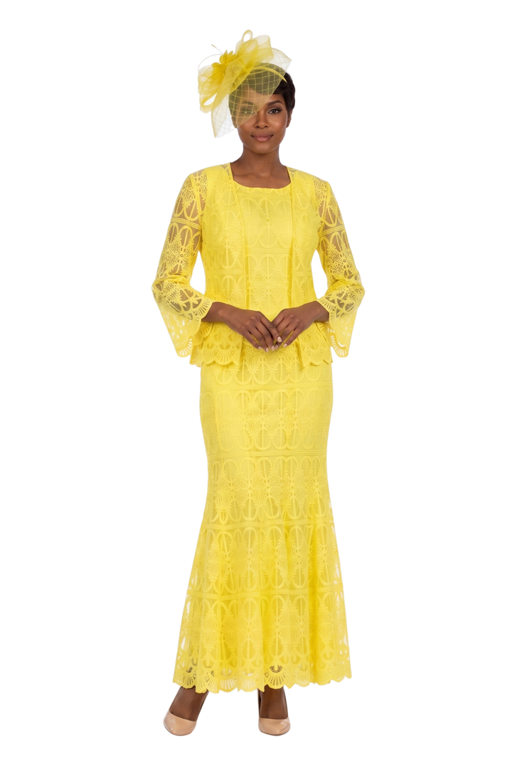3pc Lux Lace Skirt Suit w/ Scallop Hems-Plus Size