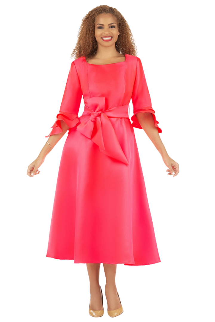 1pc Silky Twill Fit&Flare Drs w/ Belt-Plus Size