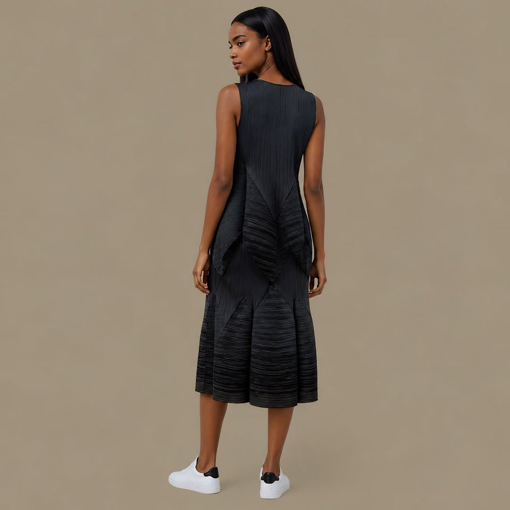 Textured Wave Sleeveless Dress - 82603 - Especially Yours