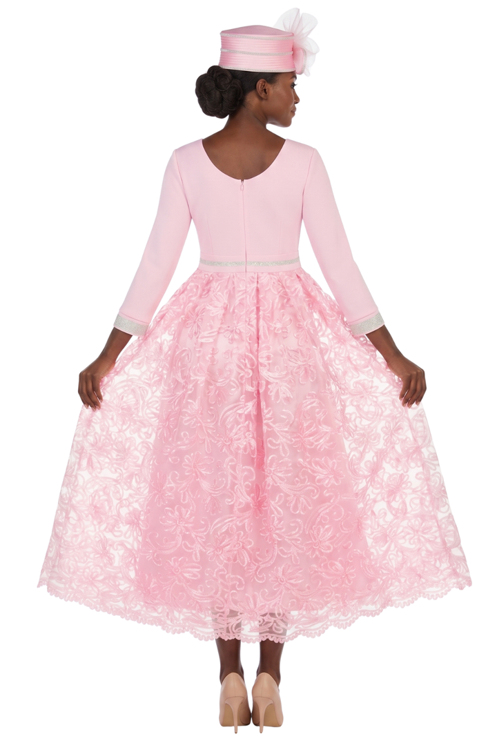 3/4 Slv Maxi Lace Overlay Drs w/ Rstnd Waist&Cuff