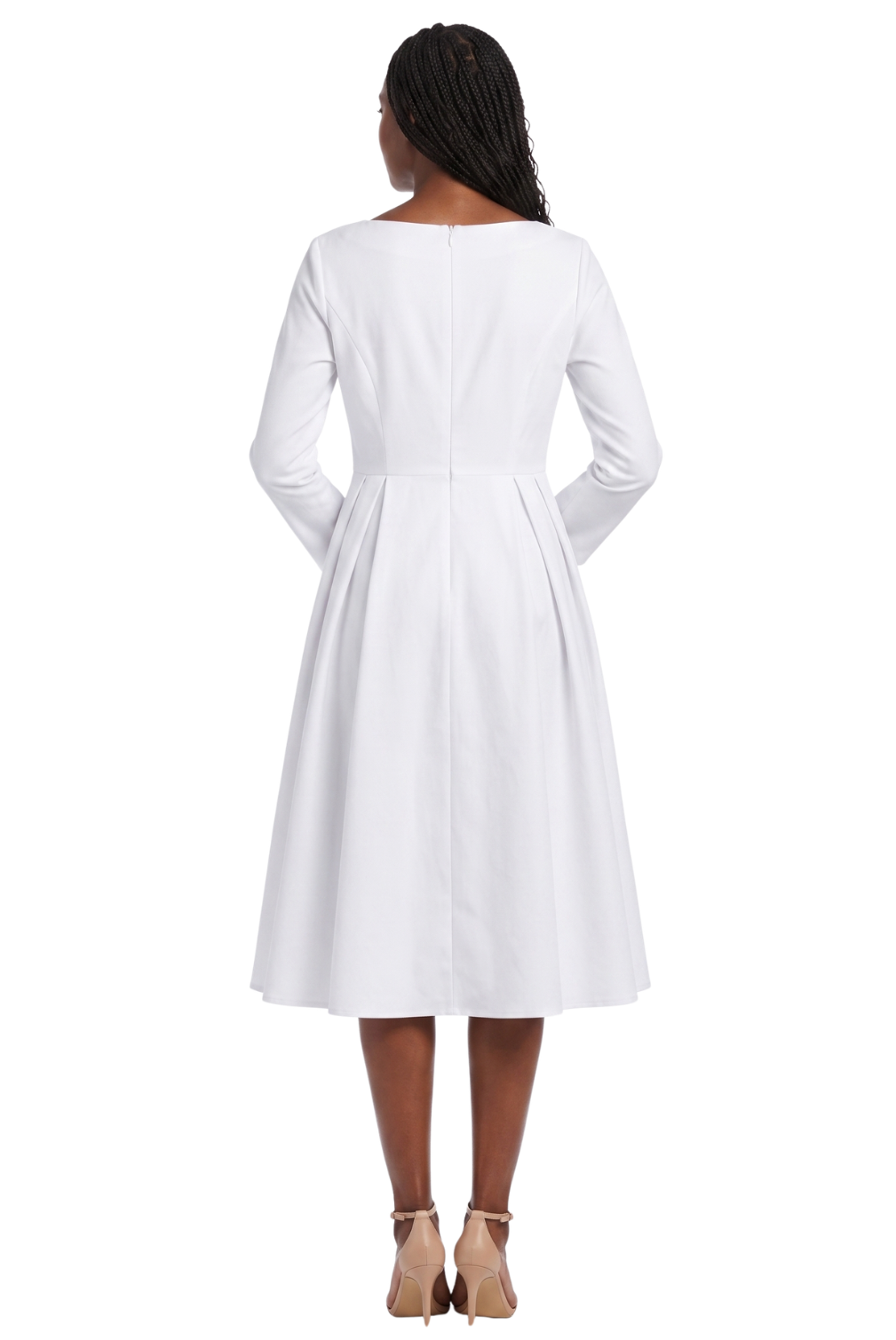 Timeless A-Line Dress with Jewel Brooch