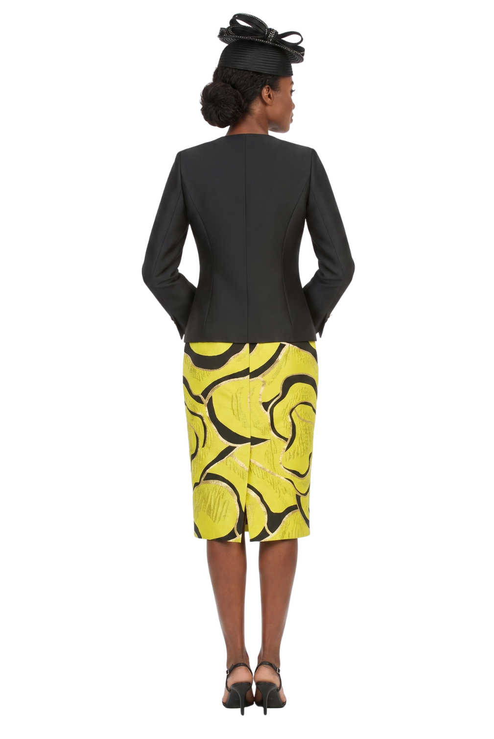3pc Brocade+Silky Twill Skirt Suit w/ Beads-Plus